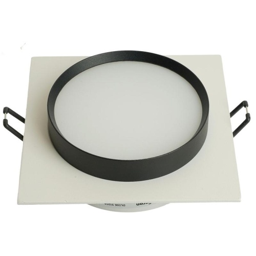 Светильник ДВО-15w GX53 без лампы квадратный белый черный | код 51359 | Feron