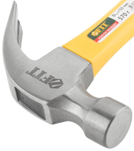 Молоток-гвоздодер, фиброглассовая усиленная ручка, Профи 30 мм, 570 гр. | код 44780 | FIT фото 4 Молоток-гвоздодер, фиброглассовая усиленная ручка, Профи 30 мм, 570 гр. | код 44780 | FIT фото 4