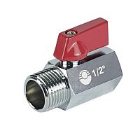 Кран шаровой MINI ВР1/4дюймхНР1/4дюйм никелированный (160/20) К | код VF.331.NB.014 | VALFEX