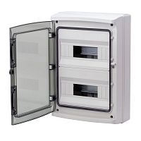 Щиток настенный с дверцей 24 мод.,IP65, серый, с клеммным блоком 63А | код. RB24W6TGD | DKC