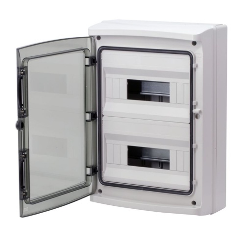 Щиток настенный с дверцей 24 мод.,IP65, серый, с клеммным блоком 63А | код. RB24W6TGD | DKC