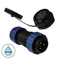 Разъём герметичный SZC28 3P-M-FB, 3 контакта | код 106718 | SZC