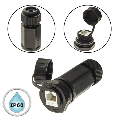 Разъём герметичный SZC RJ45M25Z1LRJ45M25Z1L-6AG, 10BASE-T,100 BASE-T, 1000 BASE-T | код 107912 | SZC