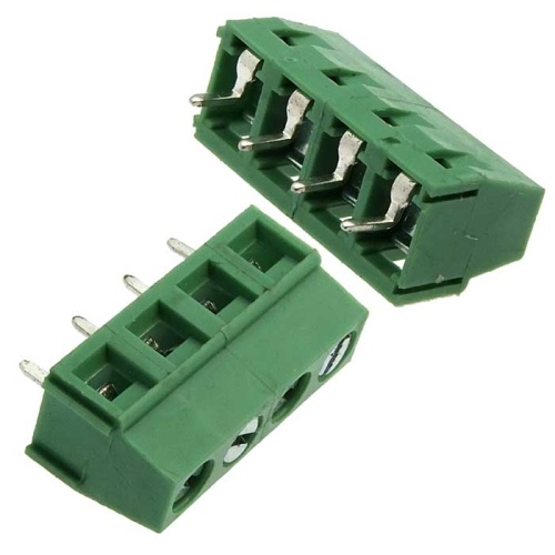 Клеммная колодка винтовая RUICHI XY304V-A-04P на 4 клеммы M2.5, шаг 5 мм, лифт, 12 А, 26-14 AWG | код 59737 | Ruichi