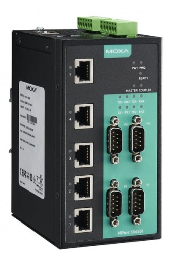 Асинхронный сервер NPort S8455I-T 4 RS-232/422/485 ports, 5 10/100M Ethernet ports, 2KV Isolation Protection, 12-48 VDC, t: -40/75 | код 00-06107523 | MOXA Асинхронный сервер NPort S8455I-T 4 RS-232/422/485 ports, 5 10/100M Ethernet ports, 2KV Isolation Protection, 12-48 VDC, t: -40/75 | код 00-06107523 | MOXA