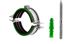 Хомут сантехнический Mayer д/труб 3/4' (25-28мм) гайка М8 и уплотн. с зел.полосой | код 10 0034 1 | MAYER,МАЙЕР