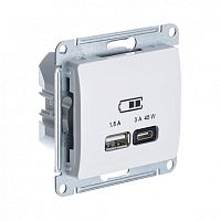 GLOSSA USB РОЗЕТКА А + тип-С 45Вт высокоскор.заряд. QC, PD, механизм, БЕЖЕВЫЙ | код GSL000229 | Systeme Electric