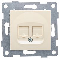 GUSI Ugra механизм розетки компьютерной и телефонной (RJ45, RJ12), скрытая установка. Цвет бежевый. | код С11КТ-003 | GUSI ELECTRIC