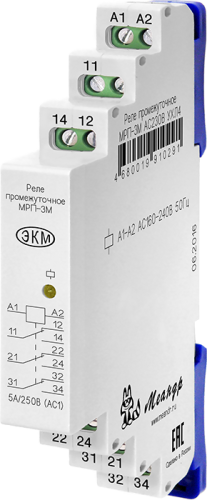 Реле промежуточное на ДИН - рейку МРП-3М ACDC12В УХЛ2, низкотемпературное исполнение до -40 С, влажность до 75% при +15 С (1 шт.) МЕАНДР | код 4680019910345 | МЕАНДР Реле промежуточное на ДИН - рейку МРП-3М ACDC12В УХЛ2, низкотемпературное исполнение до -40 С, влажность до 75% при +15 С (1 шт.) МЕАНДР | код 4680019910345 | МЕАНДР
