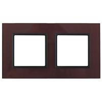 Рамка на 2 поста, стекло, Эра Elegance, бордо+антр, 14-5102-25 | код Б0034497 | ЭРА