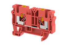 Клемма проходная PUSH-IN 6 мм2, на 2 подключения, красная PQ6-RED | код 3104010002 | Elmex