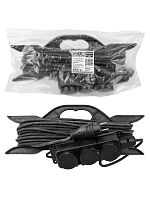 Удлинитель-шнур силовой на рамке, каучук, КГ, IP44, 3 гнезда с/з, 3500 Вт, 20 м Народный | код SQ1307-0234 | TDM НАРОДНЫЙ