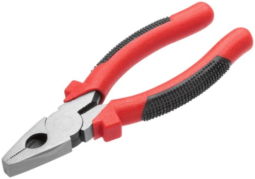 Плоскогубцы комбинированные ''Стандарт'' красно-черные пластиковые ручки, полированная сталь 165 мм | код 48165 | FIT фото 2 Плоскогубцы комбинированные ''Стандарт'' красно-черные пластиковые ручки, полированная сталь 165 мм | код 48165 | FIT фото 2