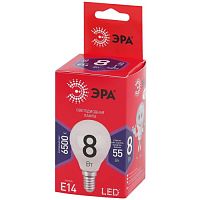 Лампа светодиодная LED 8 Вт 640Лм 6500К шар холодный E14 220-240В LED P45-8W-865-E14 Red Line | код Б0045358 | ЭРА
