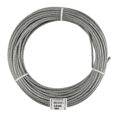 Трос DIN3055 5мм стальной оцинкованный (30м) | код 127851 | Tech-KREP