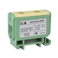 Клемма вводная силовая OptiClip КВС 6-50 желто-зеленая | код 351041 | КЭАЗ