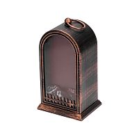 Светодиодный камин Фьюжн с эффектом живого огня 14,7x11,7x25 см, батарейки 2хС (не в комплекте) USB, бронзовый | код 511-038 | NEON-NIGHT