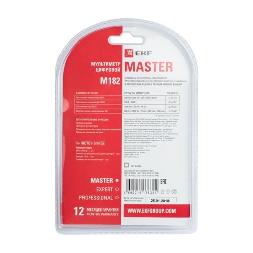 Мультиметр цифровой M182 Master | код In-180701-bm182 | EKF фото 5