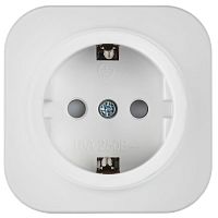 GLORY Розетка 1-местная для открытой установки с заземлением с защитными шторками 16А РСш20-3-ХБм белый матовый IEK | код ERH14-K01M-16 | IEK