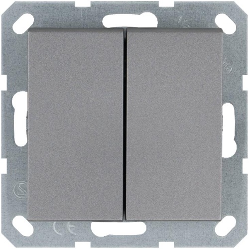 Кнопка 2-кл. 10А IP20 с переключающим контактом механизм алюм. Jasmart G3020S