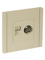 FORTE&PIANO Роз. двойная TV+RJ45 кат.6 FP437 ван. IEK | код FP-AK20-2-K10 | IEK