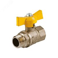 Кран шаровой латунь Ду 15 Ру40 ВР/НР полнопроходной бабочка ГАЛЛОП 115014 | код 107-8614 | Галлоп