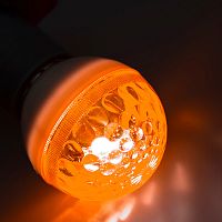 Лампа шар e27 10 LED 50мм желтая 24В | код 405-611 | NEON-NIGHT