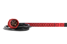 Верт блок розеток, мониторинг, измерение, 3 фазы 16А, 24C13, 6C19, 1420 мм, вх IEC 309, шнур 3м | код R-MC8-3x16-24C13-6C19-MI-1420-3-3PN | REM