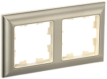 BRITE Рамка 2-мест. РУ-2-Бр беж./шамп. IEK | код BR-M22-12-3-K10 | IEK