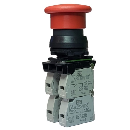 Выключатель Briswik КЕ 192/9м красный 0но+3нз Гриб IP66 УХЛ2 10А | код aZ-HB-6Ai-0234 | Briswik