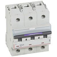 Выключатель автоматический трехполюсный DX3 25А MA 50кА (4,5 мод) | код. 410253 |  Legrand 
