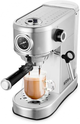 Кофеварка рожковая Kitfort КТ-7193 1450Вт нержавеющая сталь | код 2021155 | KITFORT