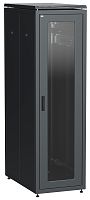 ITK LINEA N Шкаф напольный сетевой 19" 33U 800х1000мм стеклянная передняя дверь задняя металлическая черный | код LN05-33U81-GM | IEK