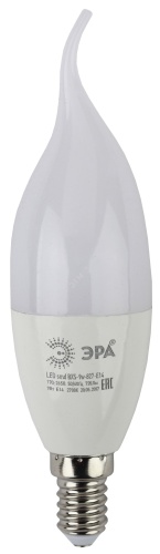 Лампа светодиодная LED BXS-9W-827-E14 (диод, свеча на ветру, 9Вт, тепл, E14 (10/100/2100) | код Б0027973 | ЭРА