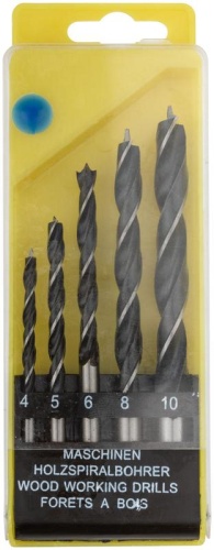 Набор сверл по дереву пластиковый бокс 5шт (4-5-6-8-10мм) FIT 36101 фото 3