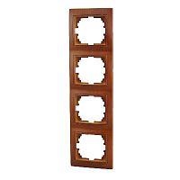 MIRA Рамка 4 поста вертикальная сосна | код 701-0801-154 | LEZARD