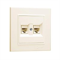 Розетка компьютерная двойн. СП Karea 16А IP20 CAT 5 крем. Makel 56010036