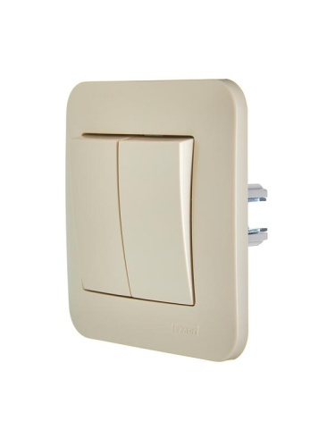 Выключатель 2-кл. 1п СП ASTI 10А IP20 в сборе крем. LEZARD 7081-0303-101 фото 4