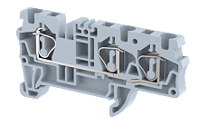 Клемма проходная пружинная 10 мм2, на 3 подключения, хаки SQ10-1X2-KHAKHI | код 2105050006 | Elmex