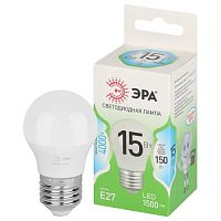 Лампа светодиодная LED 15 Вт 1500Лм 4000К шар нейтральный E27 220-240В LED P45-15W-840-E27 Green Line | код Б0066996 | ЭРА