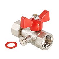 Кран шаровой для подключения манометра, 1/2"вн. -3/8"вн. | код. VT.807.N.0403 | VALTEC