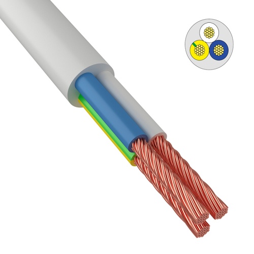 Провод соединительный ПВС 3х4,0 мм кв 100 м белый ГОСТ 7399-97 | код 01-8050-4 | REXANT