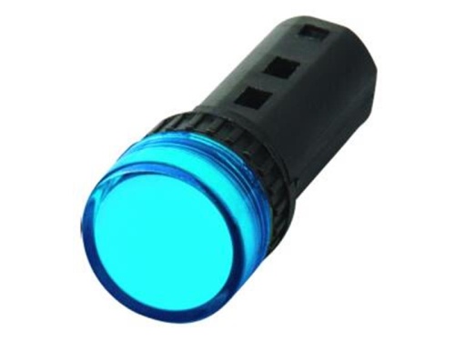 Лампа AD16-22DS(LED)матрица d22мм синий 12В IP40 HLT | код 085-06-25 | HLT