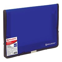 Папка на резинках BRAUBERG, широкая, А4, 330х240 мм, синяя, до 500 листов, 0,6 мм, 227978 | код 227978 | BRAUBERG