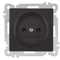 21 - Розетка 2P, черный мат | код 2100-601-0284 | Mutlusan