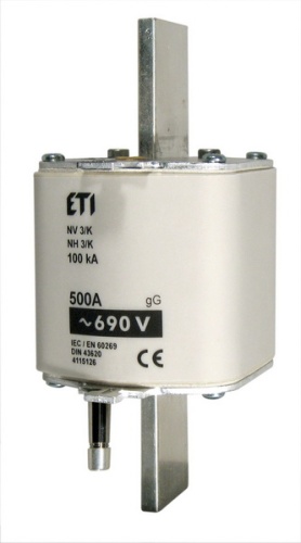 Предохранитель с ударной иглой NH-3_K/gG 400 A KOMBI 690V | код 004115123 | ETI Предохранитель с ударной иглой NH-3_K/gG 400 A KOMBI 690V | код 004115123 | ETI