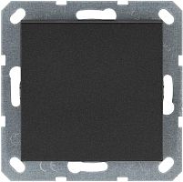 Выключатель одноклавишный проходной 10A 250V~ с накладкой, цвет Антрацит | код G3012B | Jasmart