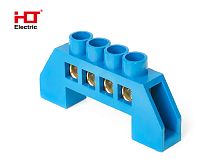 Шина N нулевая в изоляторе ШНИ-8х12-4-КС-синий HLT | код 081-04-015 | HLT