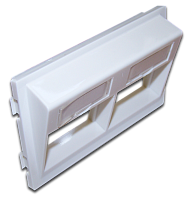 Адаптерная рамка двойная угловая, для напольных башенок, белая | код LAN-WA-P2H/A-WH | LANMASTER