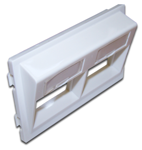 Адаптерная рамка двойная угловая, для напольных башенок, белая | код LAN-WA-P2H/A-WH | LANMASTER